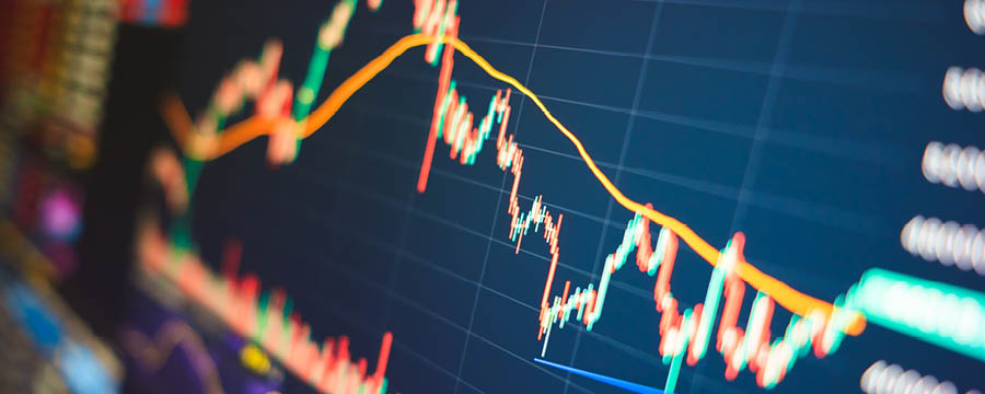 Graph illustrating the movement of financial markets.